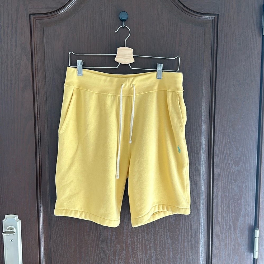 Polo Ralph Lauren Sweat Shorts Yellow Drawstring Casual Shorts Size S
